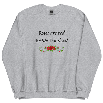 Sport grey sweatshirt with "Roses are red" Original Nine-29 Design