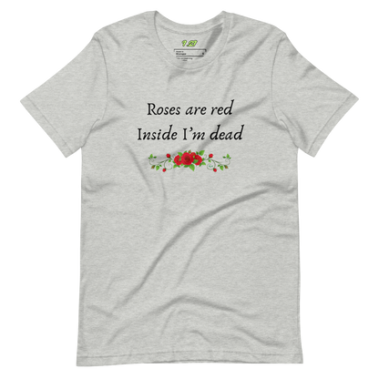 Athletic heather t-shirt with "Roses are red" Original Nine-29 Design