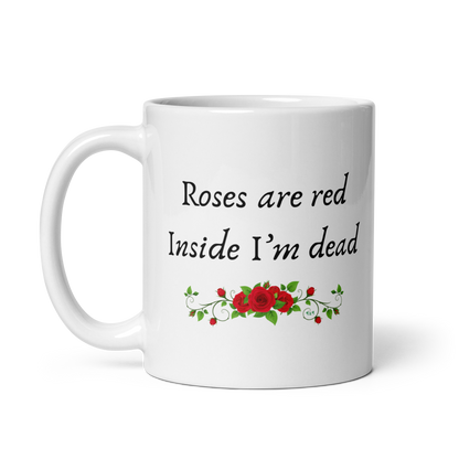 White mug with "Roses are red" Original Nine-29 Design