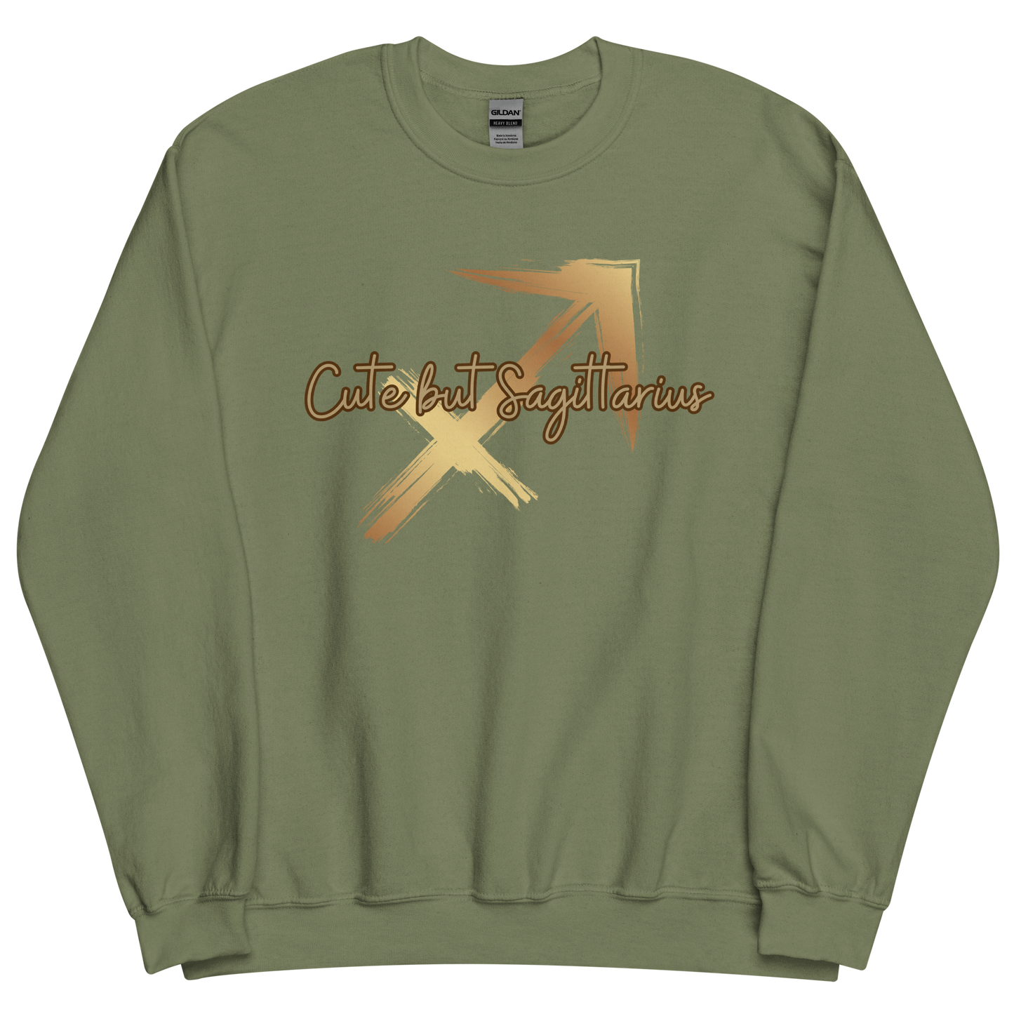 Military green sweatshirt with "Sagittarius" Original Nine-29 Design