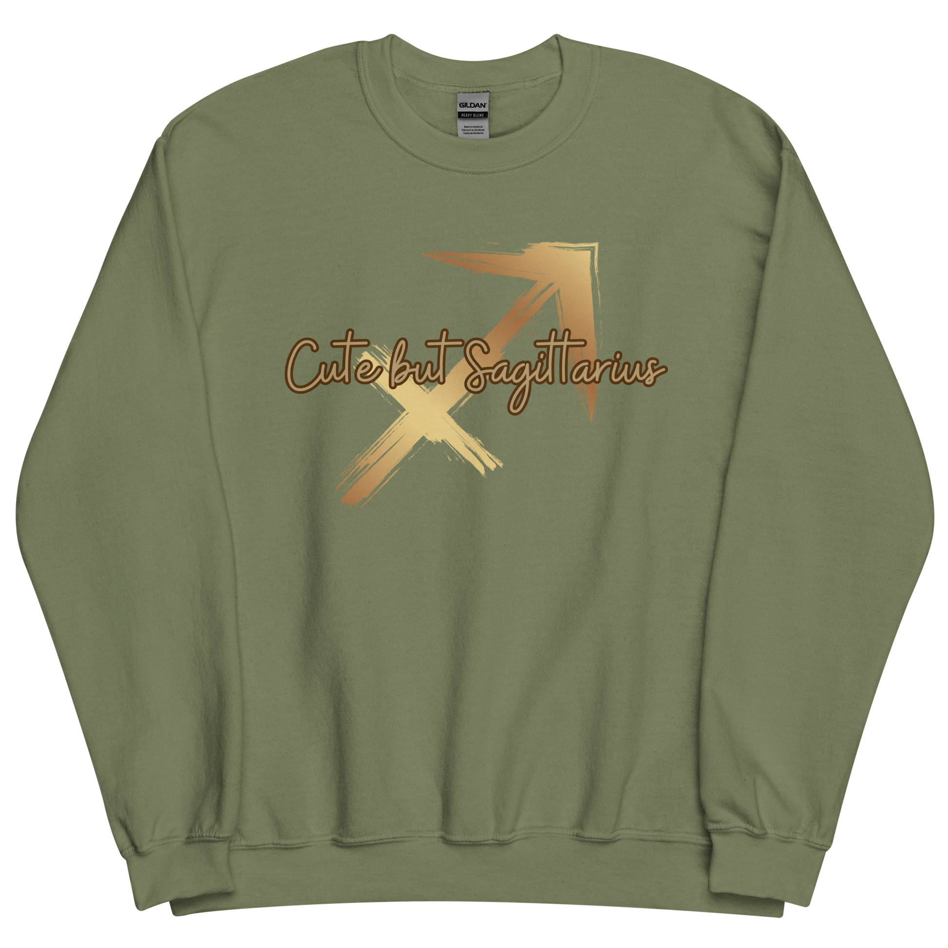 Military green sweatshirt with "Sagittarius" Original Nine-29 Design