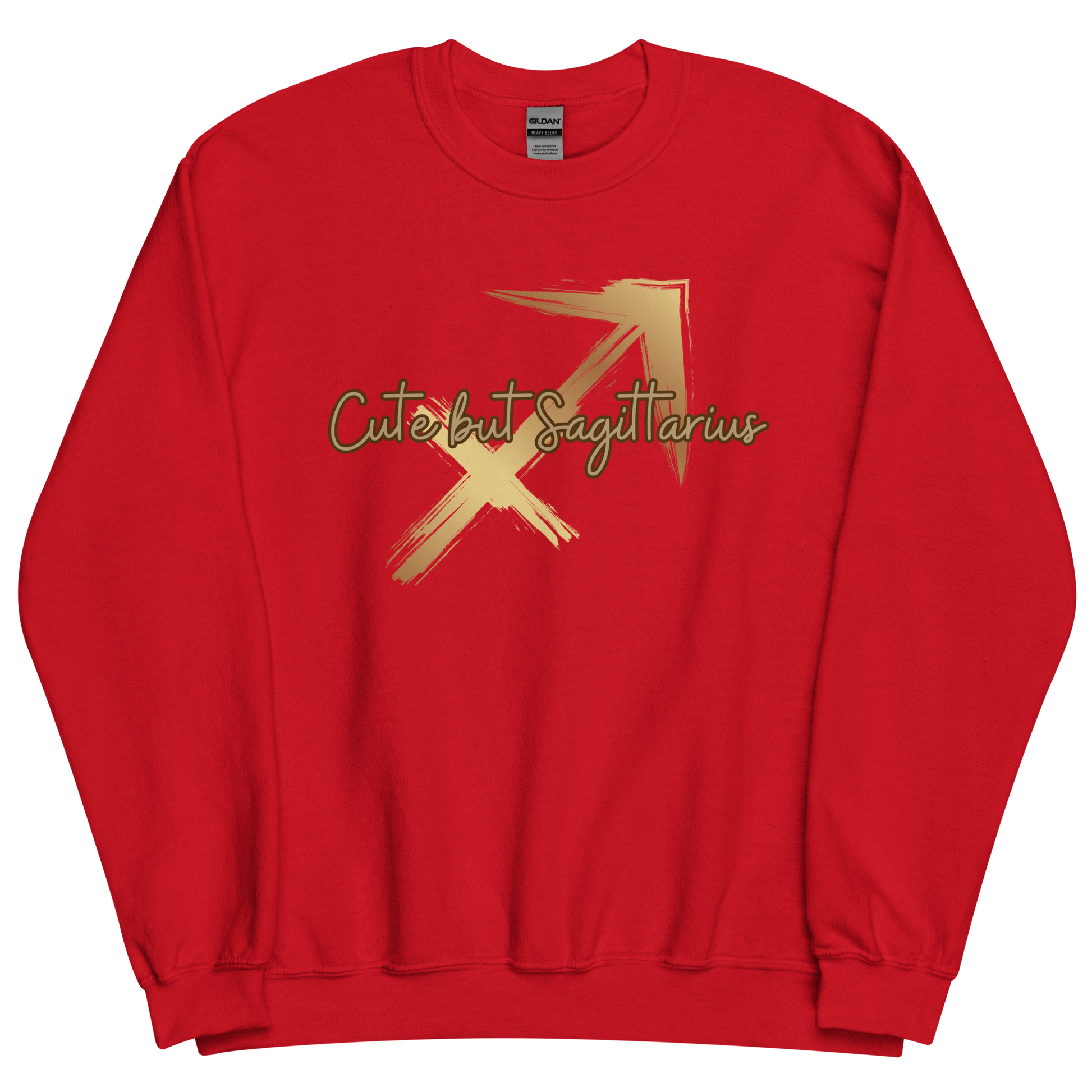 Red sweatshirt with "Sagittarius" Original Nine-29 Design