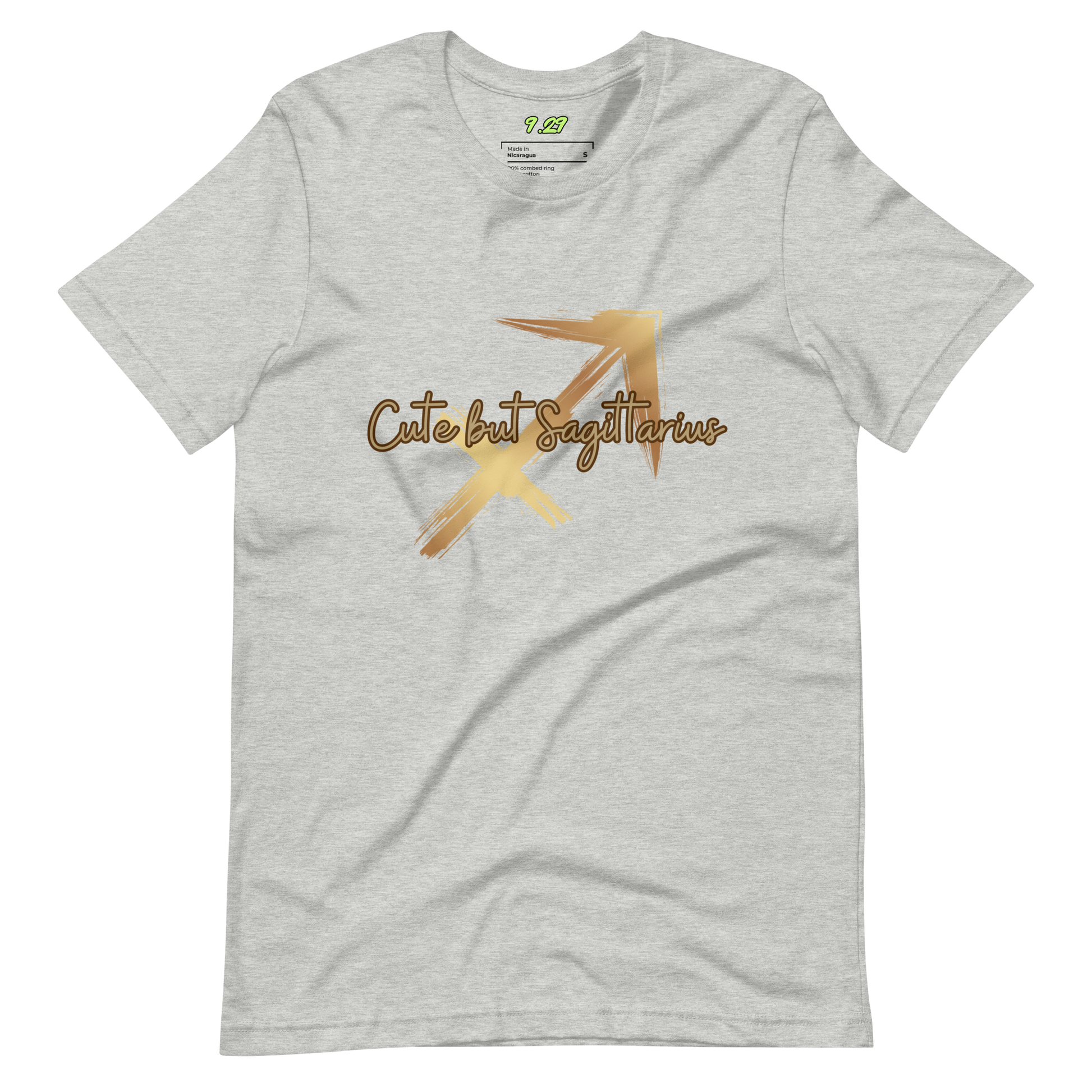 Athletic heather t-shirt with "Sagittarius" Original Nine-29 Design