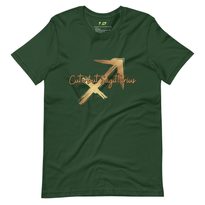 Forest green t-shirt with "Sagittarius" Original Nine-29 Design