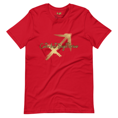 Red t-shirt with "Sagittarius" Original Nine-29 Design