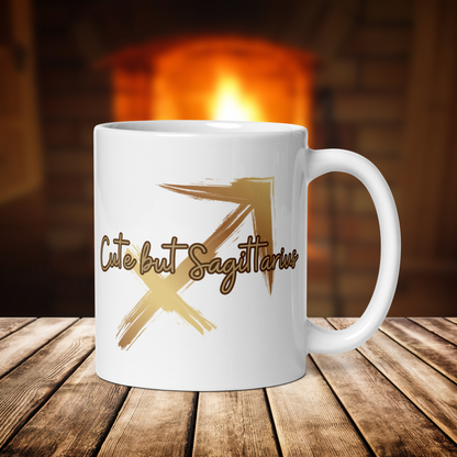 Thumbnail with White mug with "Sagittarius" Original Nine-29 Design