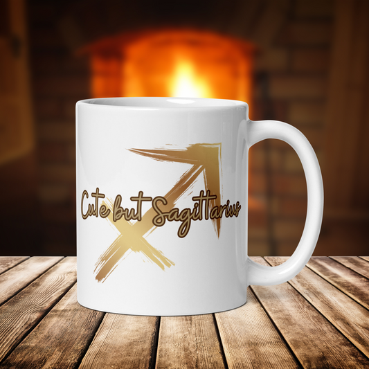 Thumbnail with White mug with "Sagittarius" Original Nine-29 Design