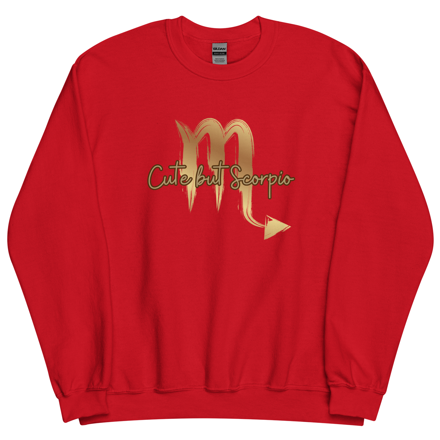 Red sweatshirt with "Scorpio" Original Nine-29 Design