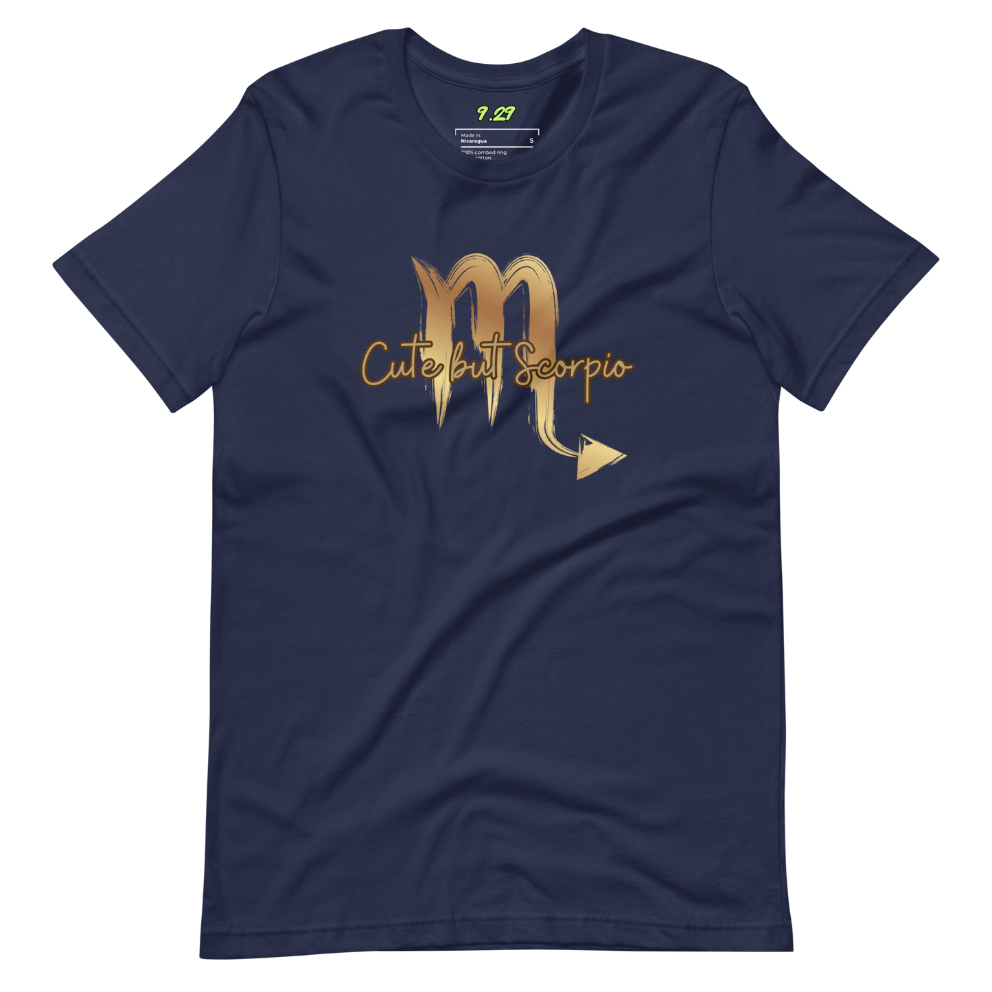 Navy t-shirt with "Scorpio" Original Nine-29 Design