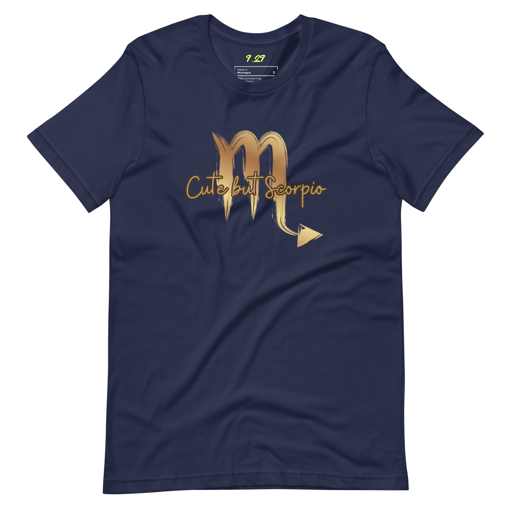 Navy t-shirt with "Scorpio" Original Nine-29 Design