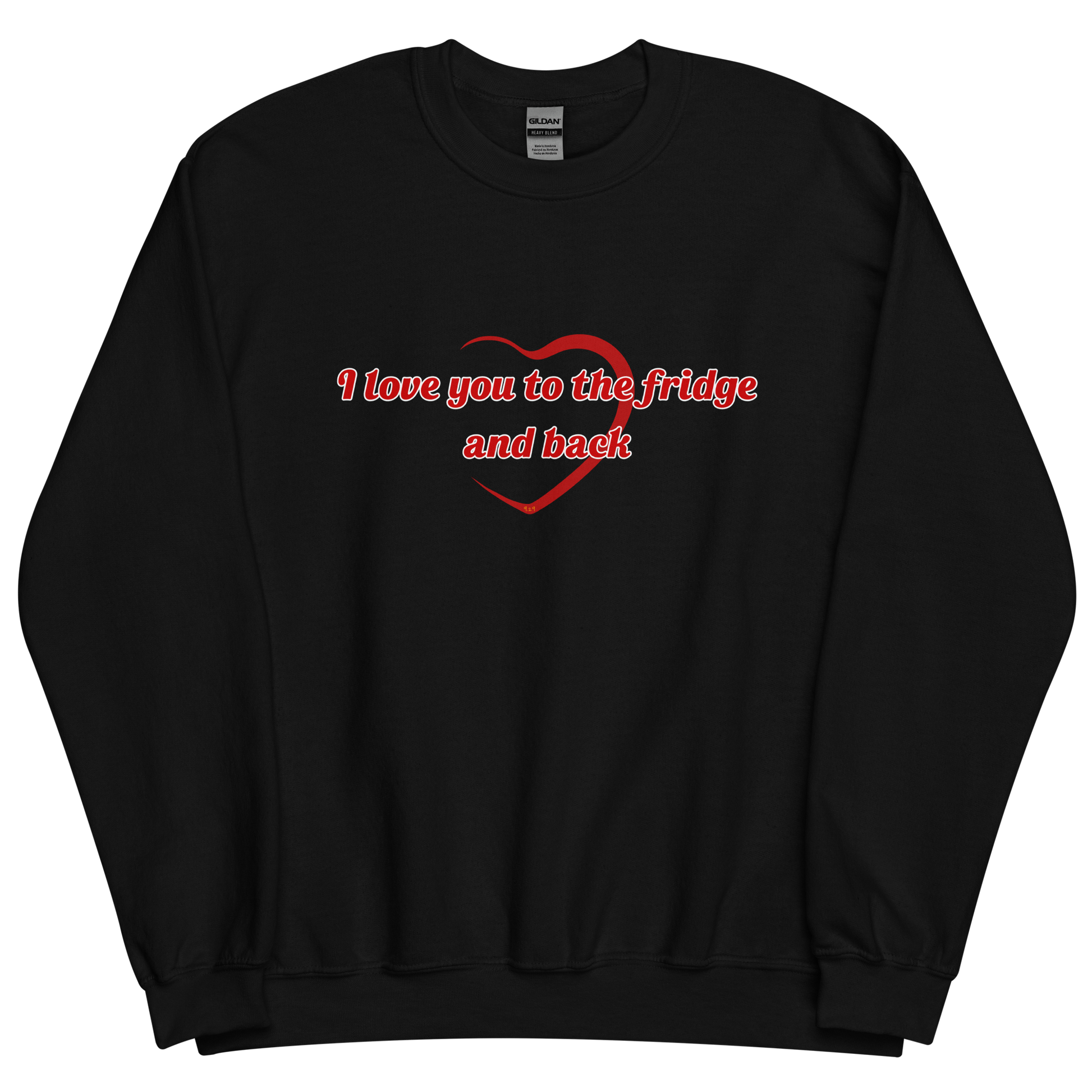 Black sweatshirt with "To the fridge" Original Nine-29 Design