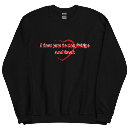 Black sweatshirt with "To the fridge" Original Nine-29 Design