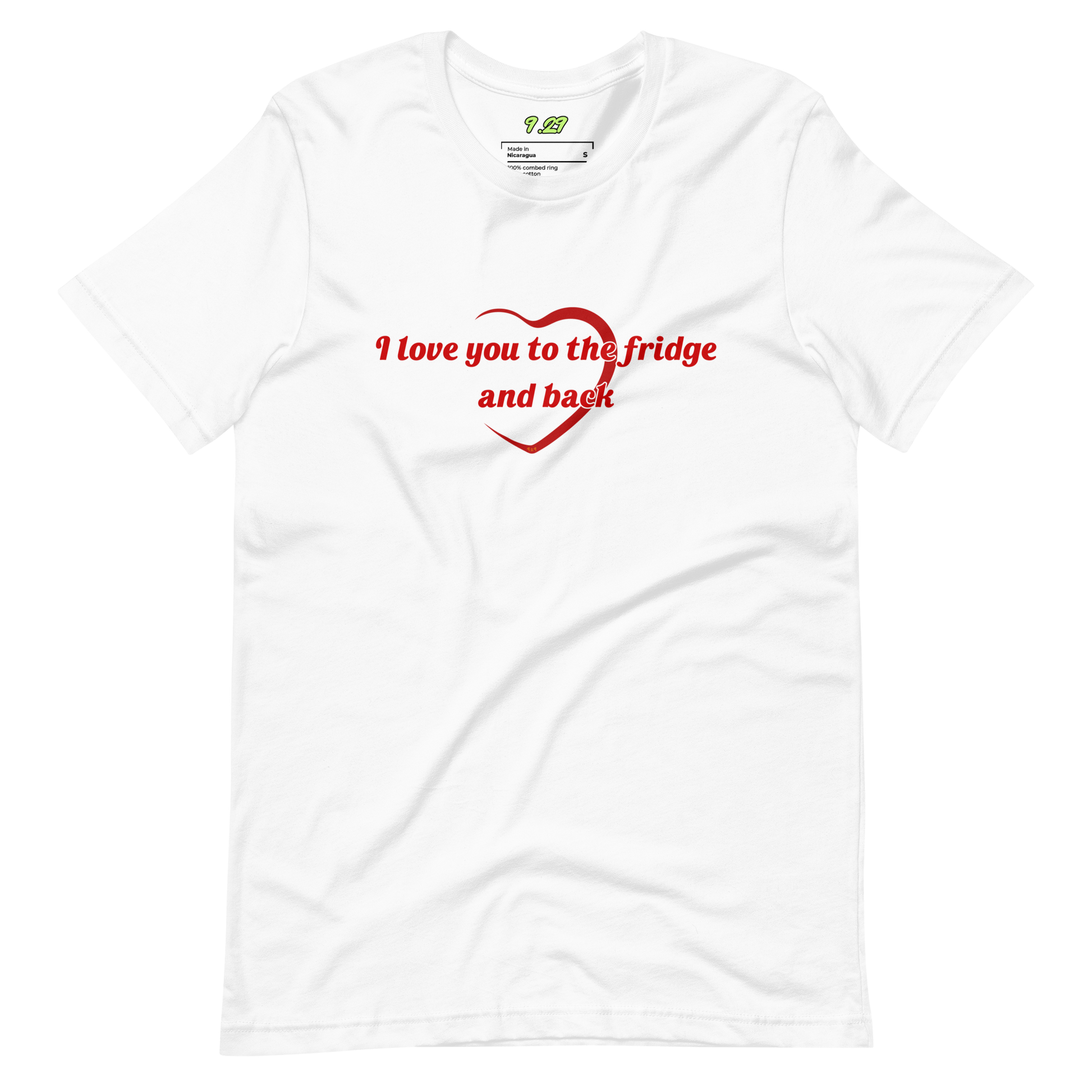 White t-shirt with "To the fridge" Original Nine-29 Design