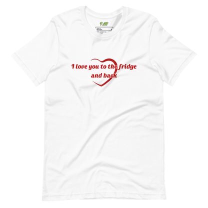 White t-shirt with "To the fridge" Original Nine-29 Design